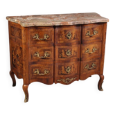 Commode en marqueterie française de style Louis XV du 20e siècle