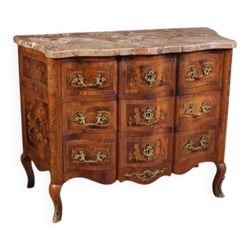 Commode en marqueterie française de style Louis XV du 20e siècle