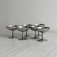 Set of 6 vintage stainless steel dessert bowls on feet