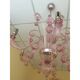 Murano Glass Chandelier in Pink 6 Arms
