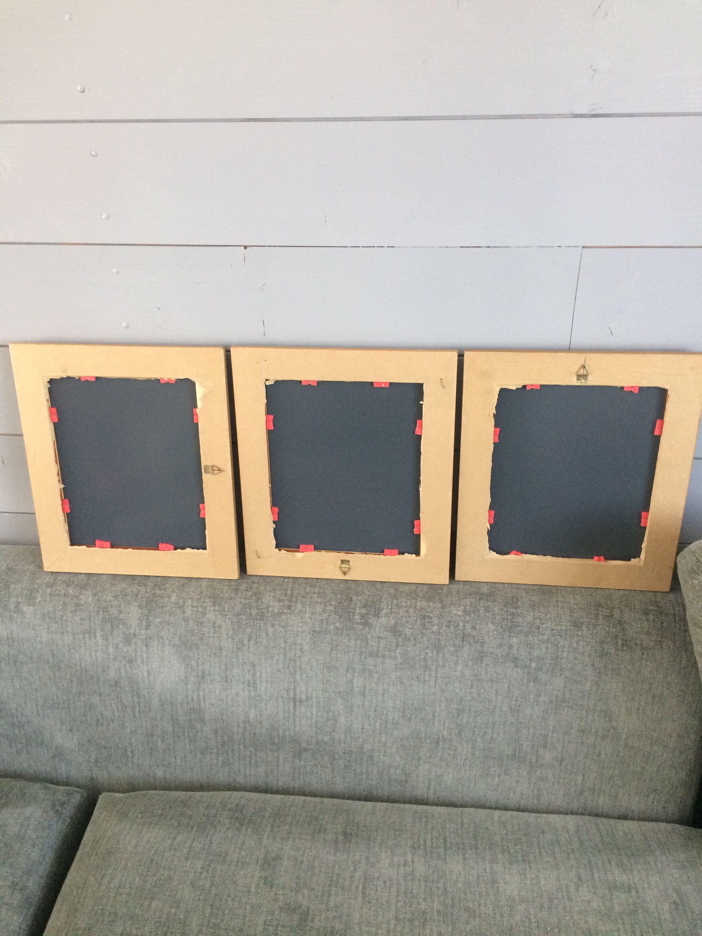 Triptych of ancient gilded mirrors