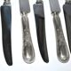 Set of 12 Napoleon Empire table knives - 19th century diamond swan decoration.