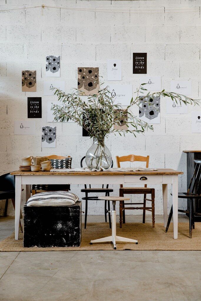 Industrial Cream Stool