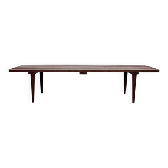 Scandinavian style wooden slatted bench, vintage