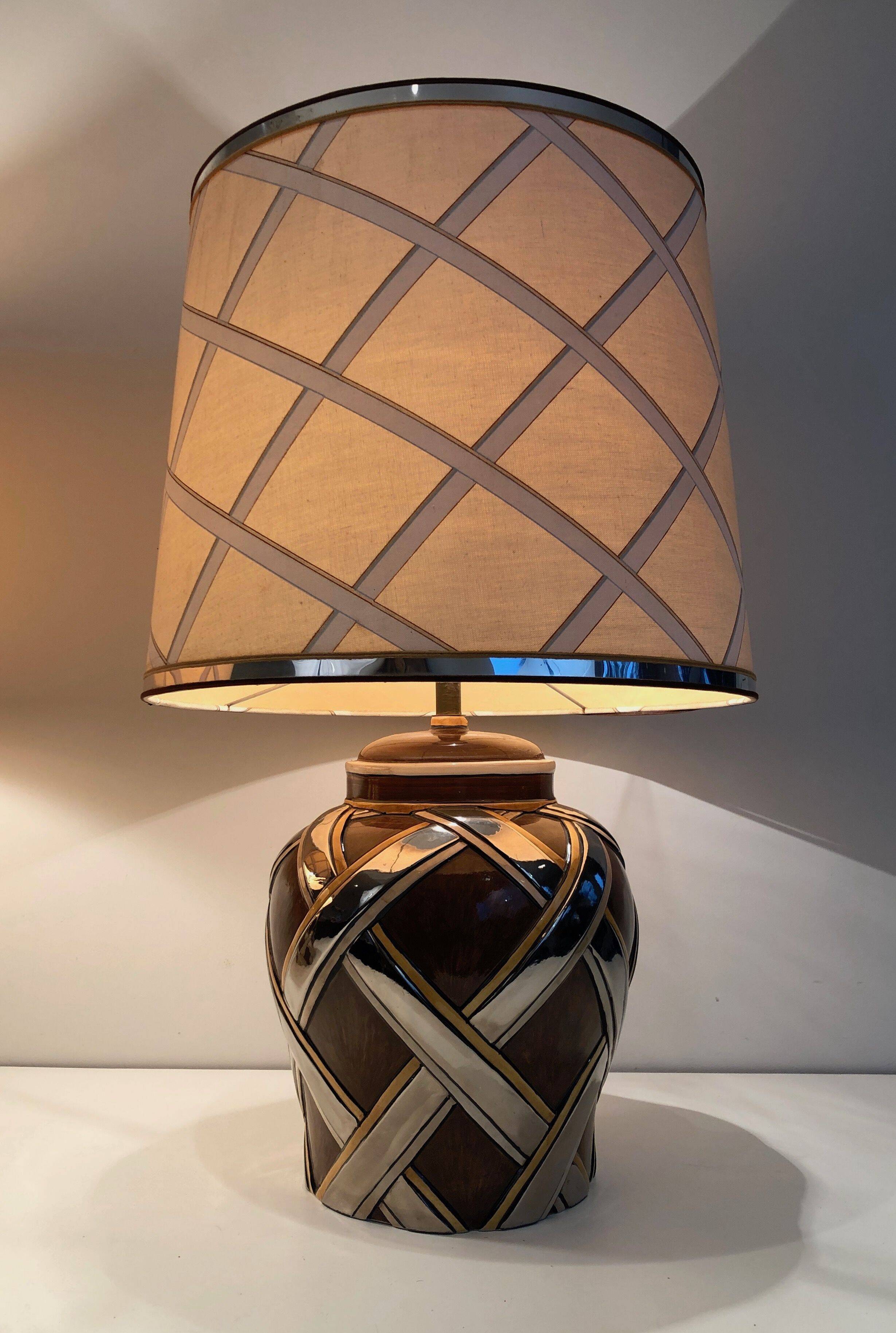 Important pair of ceramic lamps. French work.