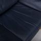 Danish teak and navy blue leather lounge chair from Komfort, 1970s
