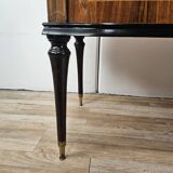 1960s bedroom dresser with six drawers and glass top