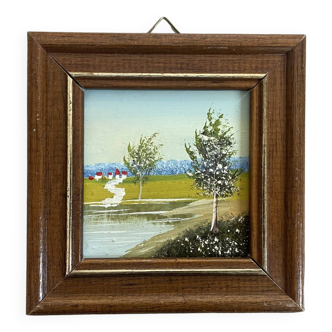 Miniature frame, oil on panel