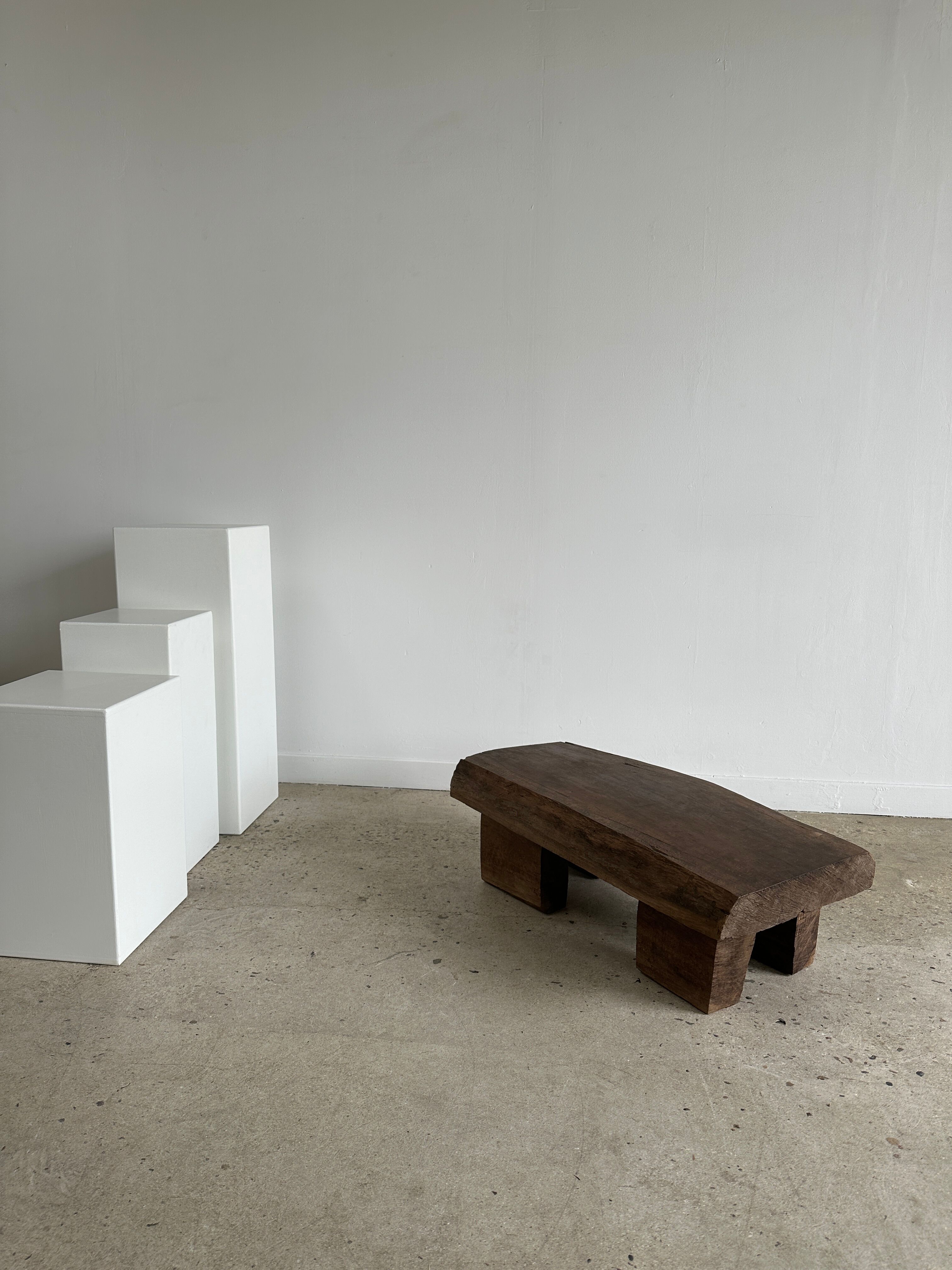 Asian solid wood quadripod brutalist coffee table H30 L81 l42