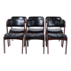 Set of six dining chairs – Erik Buch – Model OD 49 – Rosewood and black leather – O.D. Furniture – 1950s