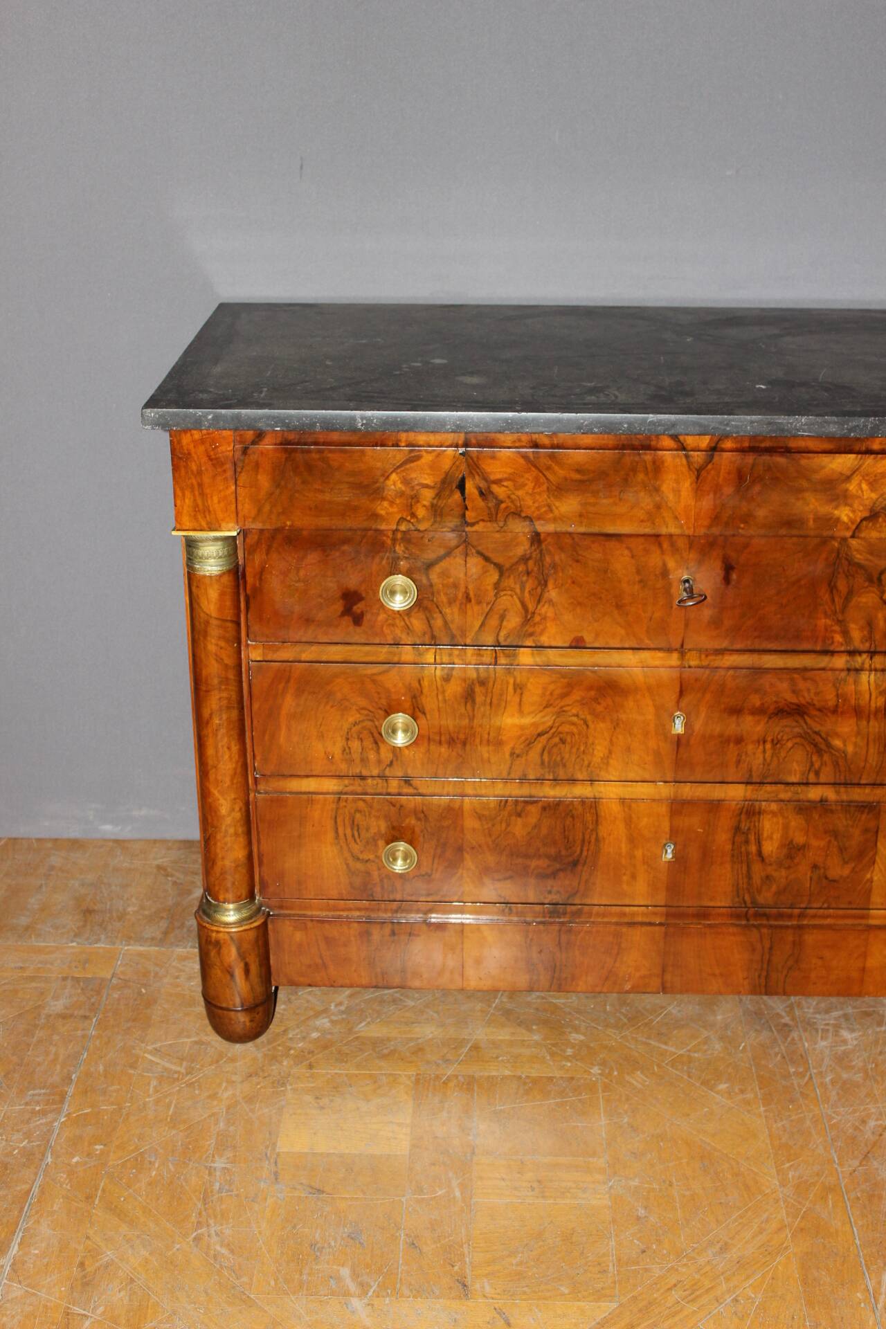 Empire Commode with Half Column, 19th Century