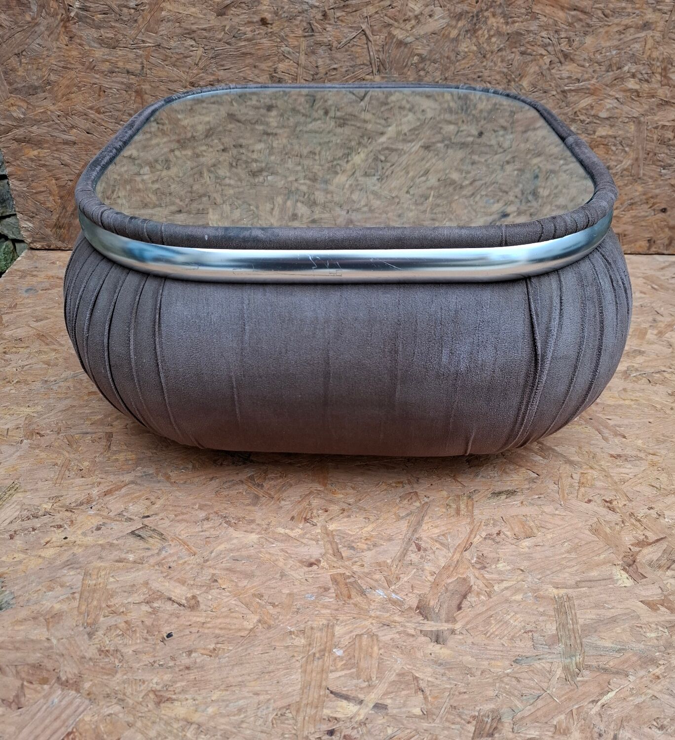 Velvet and mirror coffee table