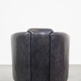 Black Cowhide Leather Aviator Armchair