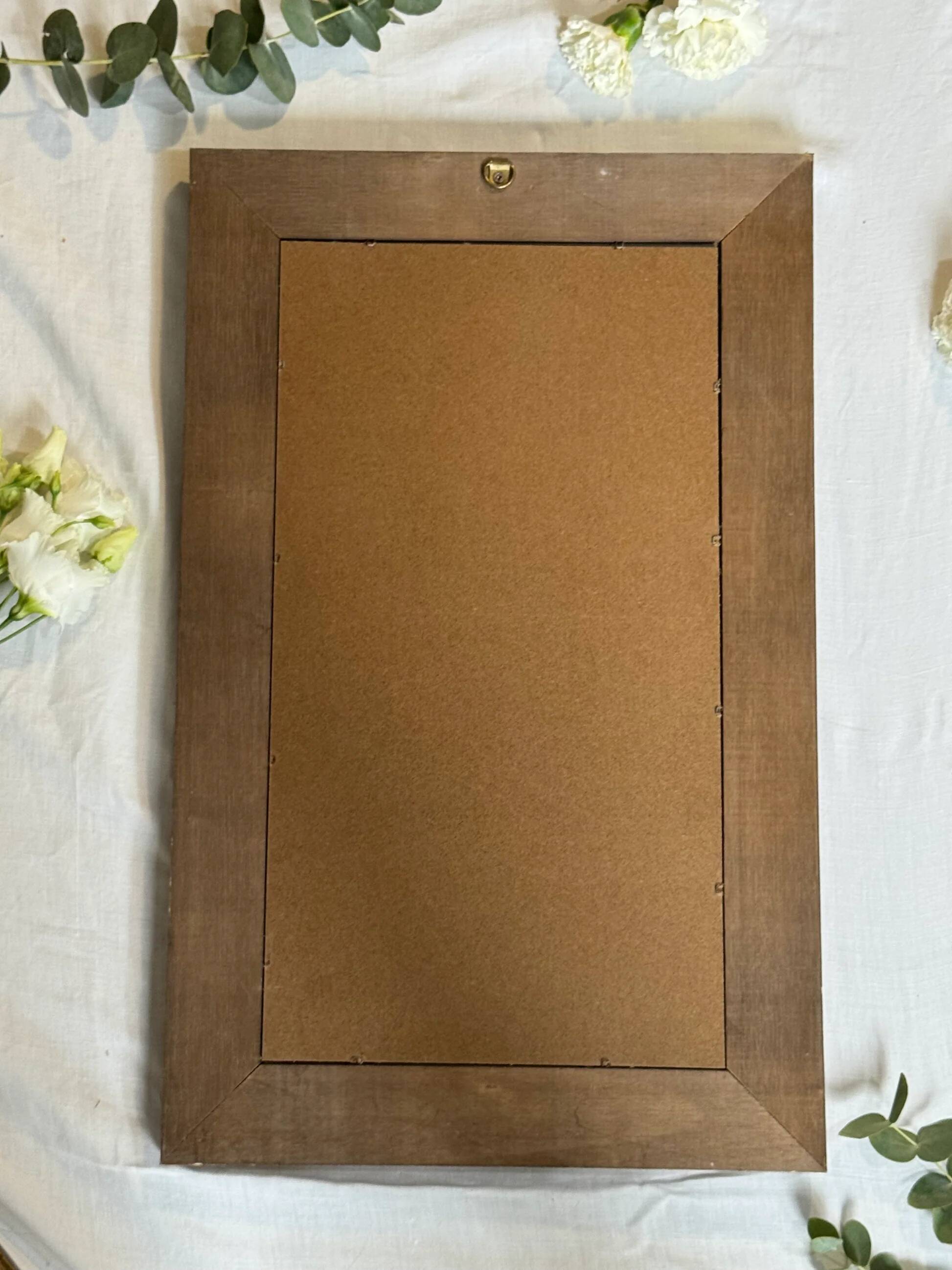 Vintage copper wooden mirror