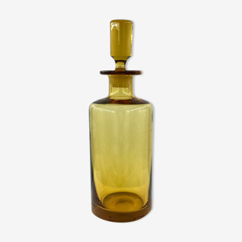 Amber blown glass decanter