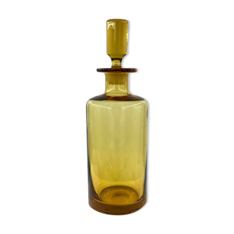 Amber blown glass decanter