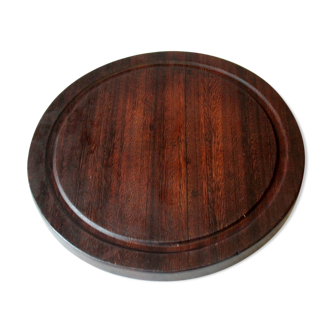Planche à découper en bois rond bois de noyer diamètre 30 cm