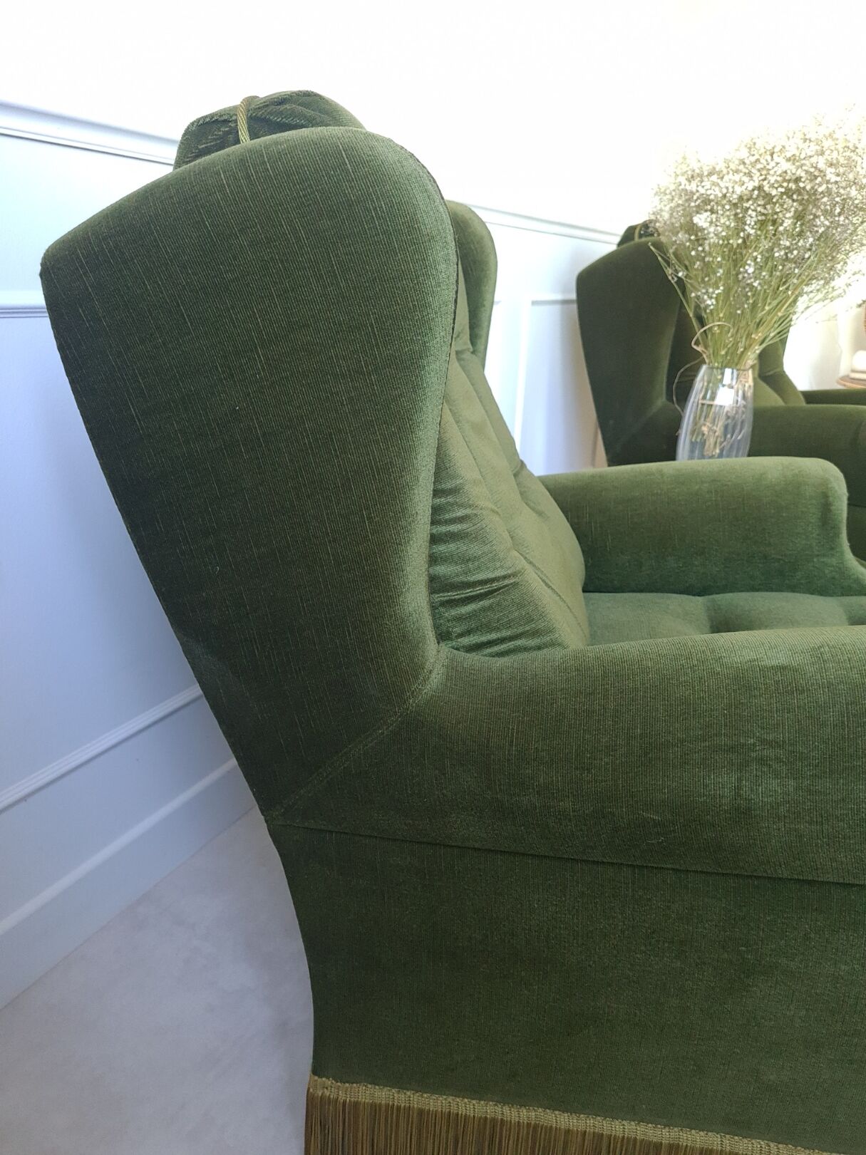 Paire de fauteuils à franges