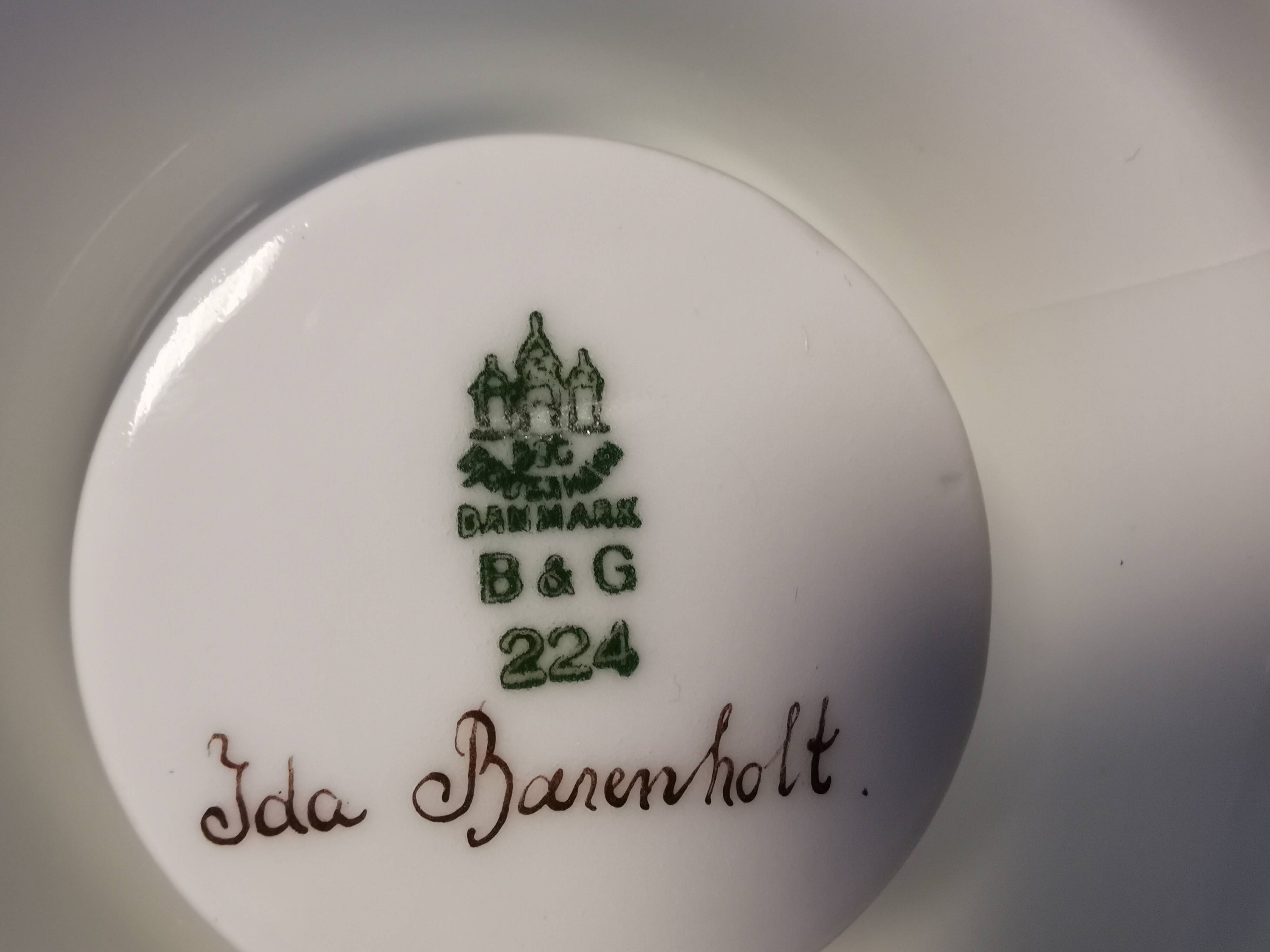 Candle holders produced by Danish B&G 1948-1952 and painted by Ida Bærenholt