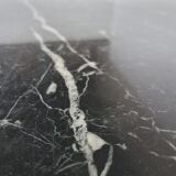 Vintage oval black marble dining table, 1970s