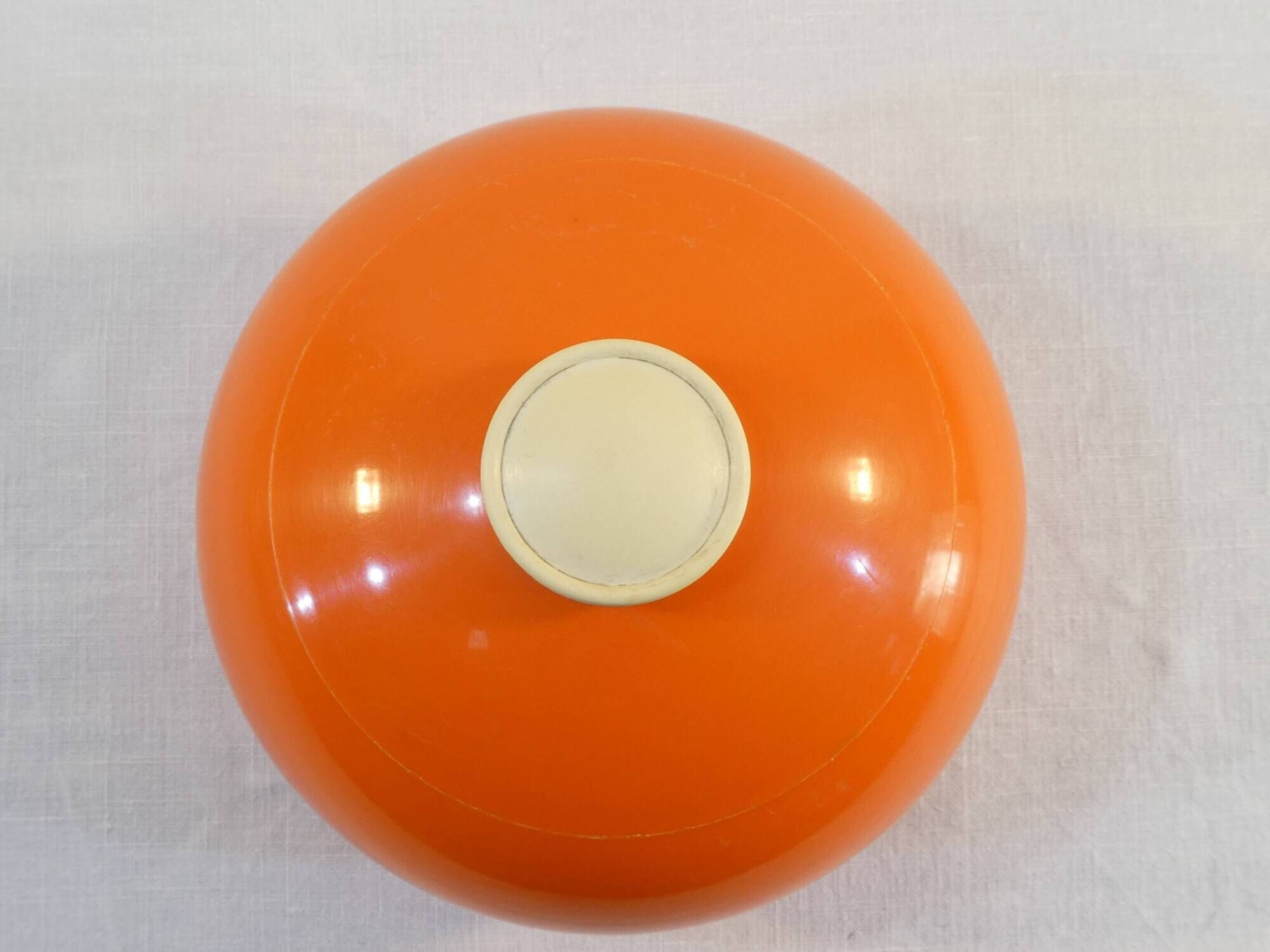 Vintage ice bucket of round shape and orange Brand GALLIA