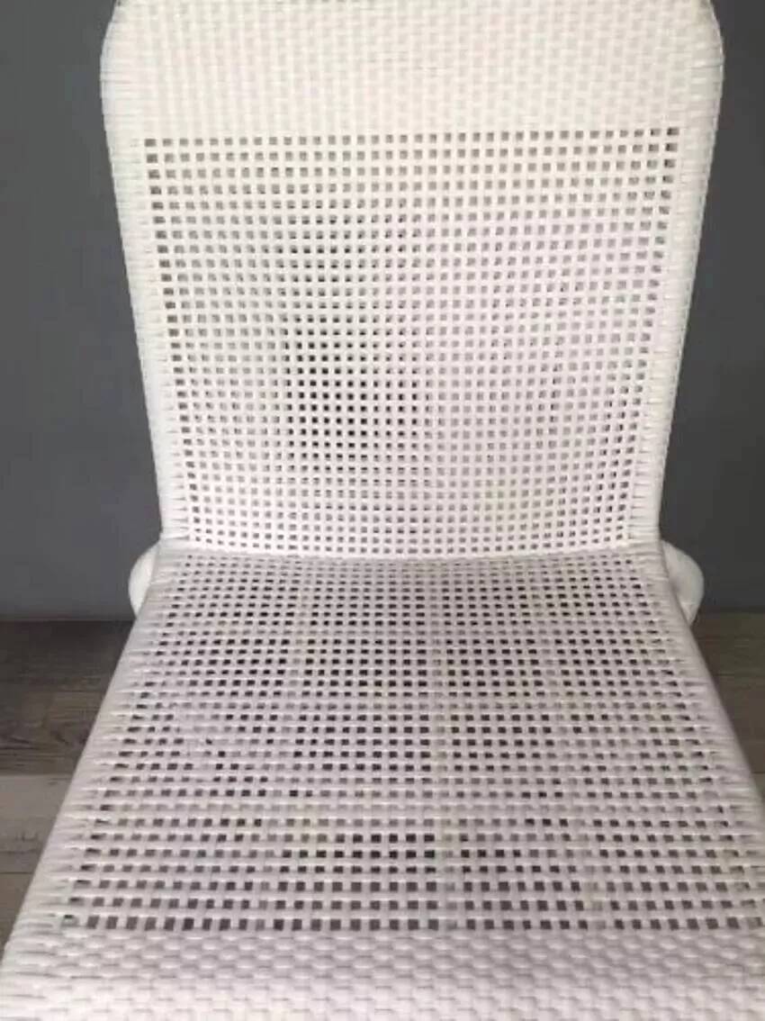 White woven resin garden chair