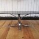 Chrome steel coffee table and smoked glass