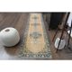 Vintage Turkish Oushak Handmade Wool Orange Runner Rug 81x333
