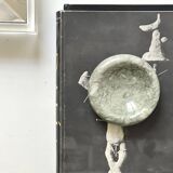 Round Italian ashtray made of hand-carved and polished green marble.