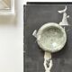 Round Italian ashtray made of hand-carved and polished green marble.