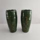 Pair of vintage empire green ceramic vases – Iris decoration & gilding