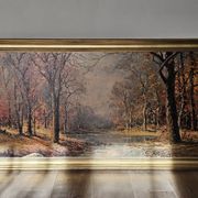 Oil on canvas of an autumn landscape - Reproduction by Robert Wood