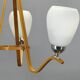 Pair of Czech Mid-Century Wood and Glass Chandeliers by Dřevo Humpolec