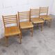 Danish ensemble transformable table 114 cm / 154 + 4 modernist chairs from the 1970s.