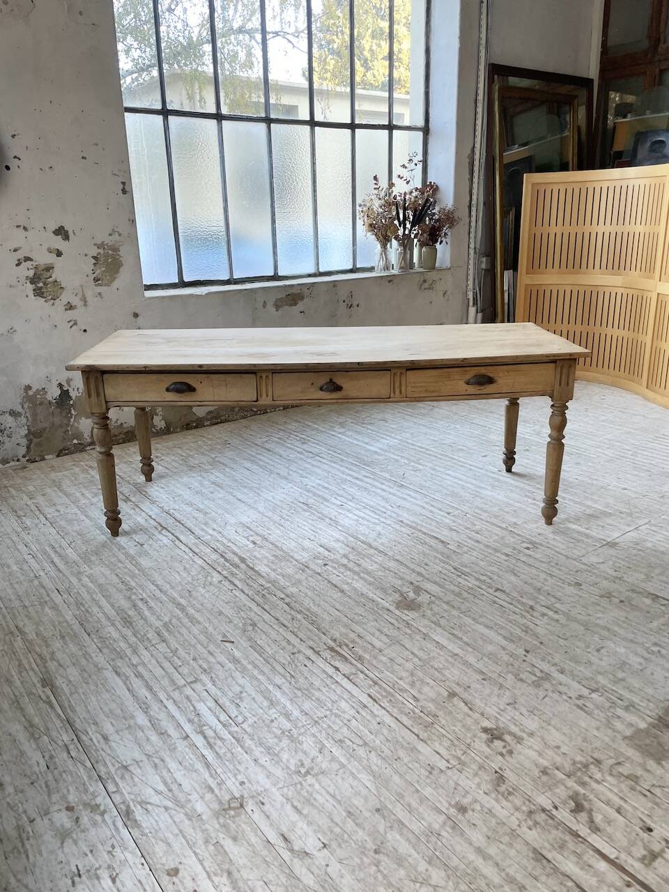 2m walnut drapery farmhouse table