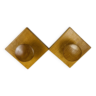 Pair of wooden hooks, wall coat rack