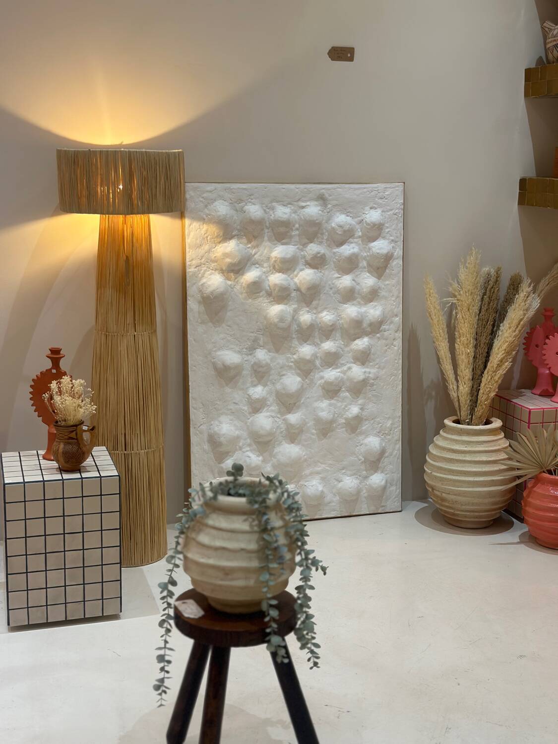 Tableau contemporain texturé relief 3D minimaliste - murmures blancs