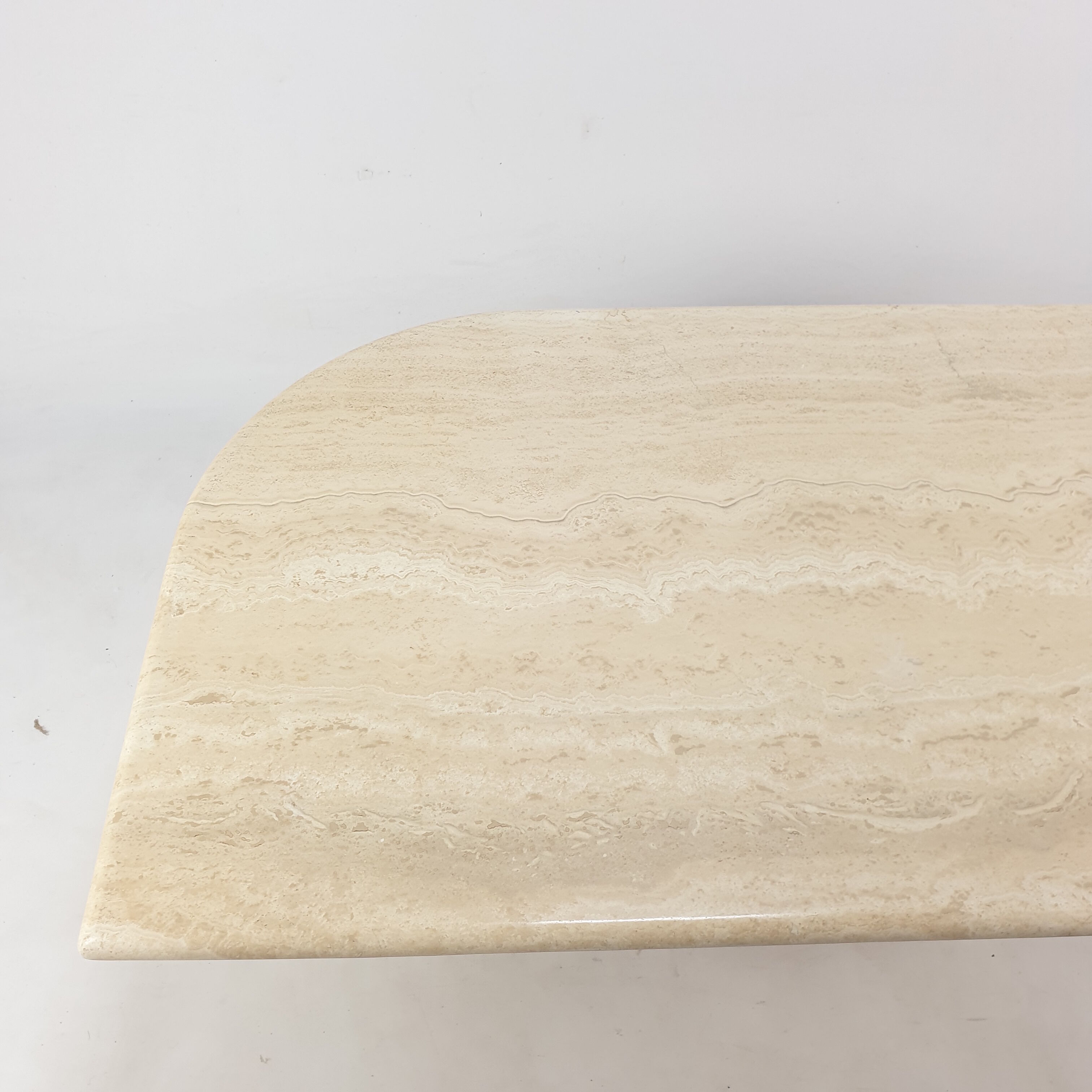 Mid-Century Italian Travertine Coffee Table, 1980s