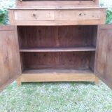 old two-body sideboard in vintage honey-colored pine