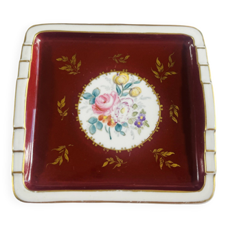 France burgundy porcelain pocket tray
