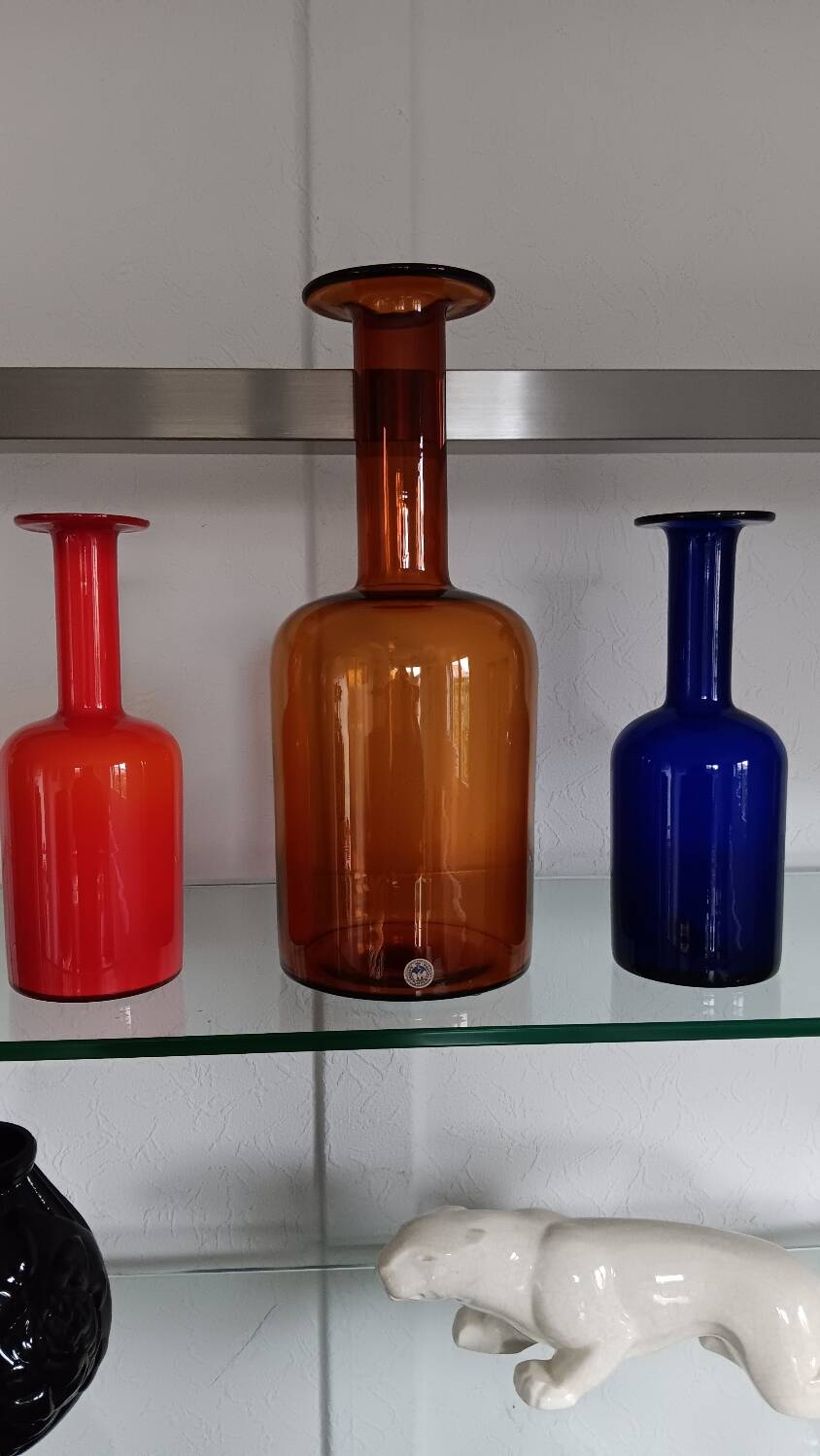 Gul vase by otto brauer - holmegaard kastrup - denmark