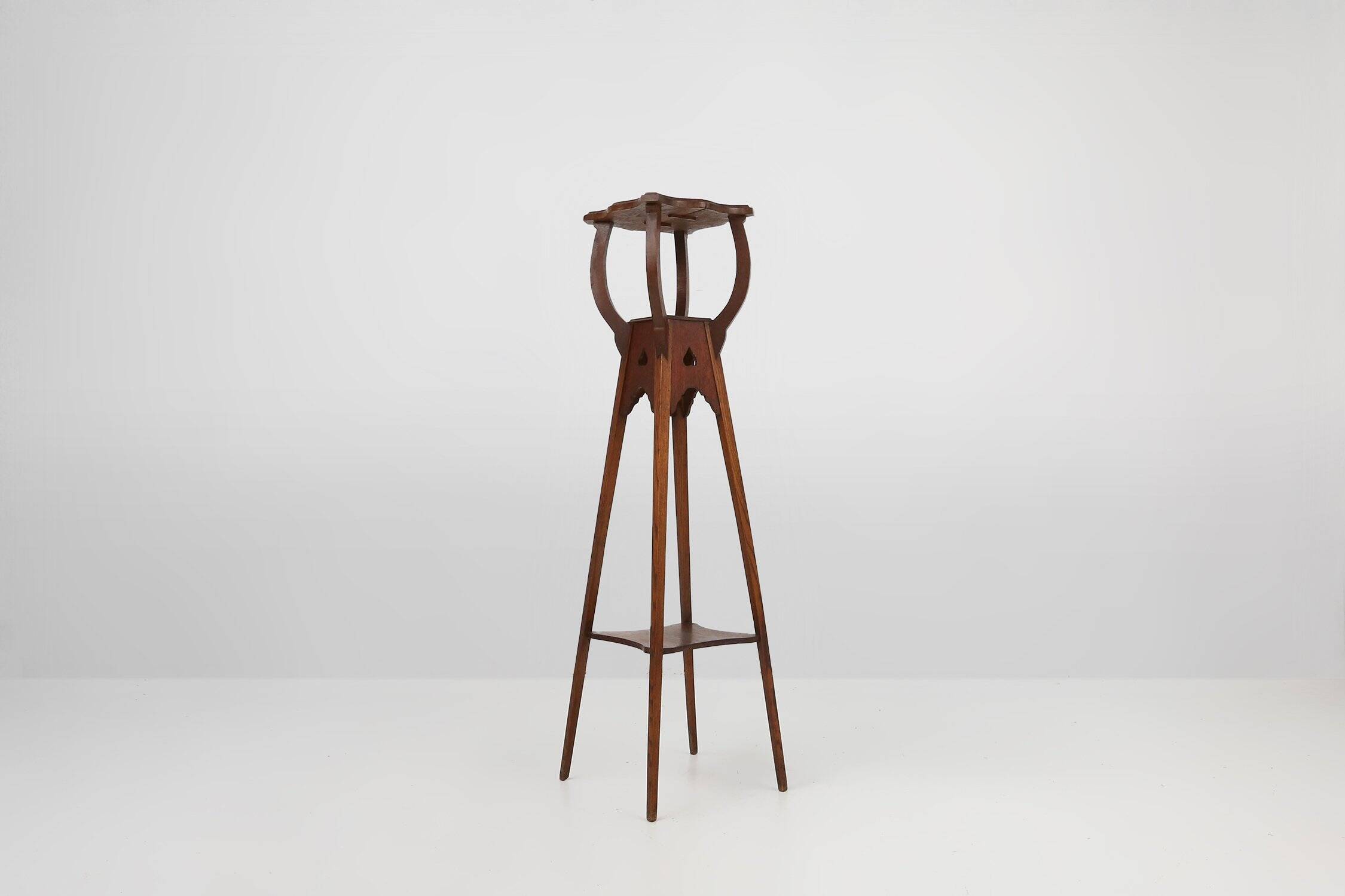 Art Deco Piedestal or Console Table in Oak, France 1940s
