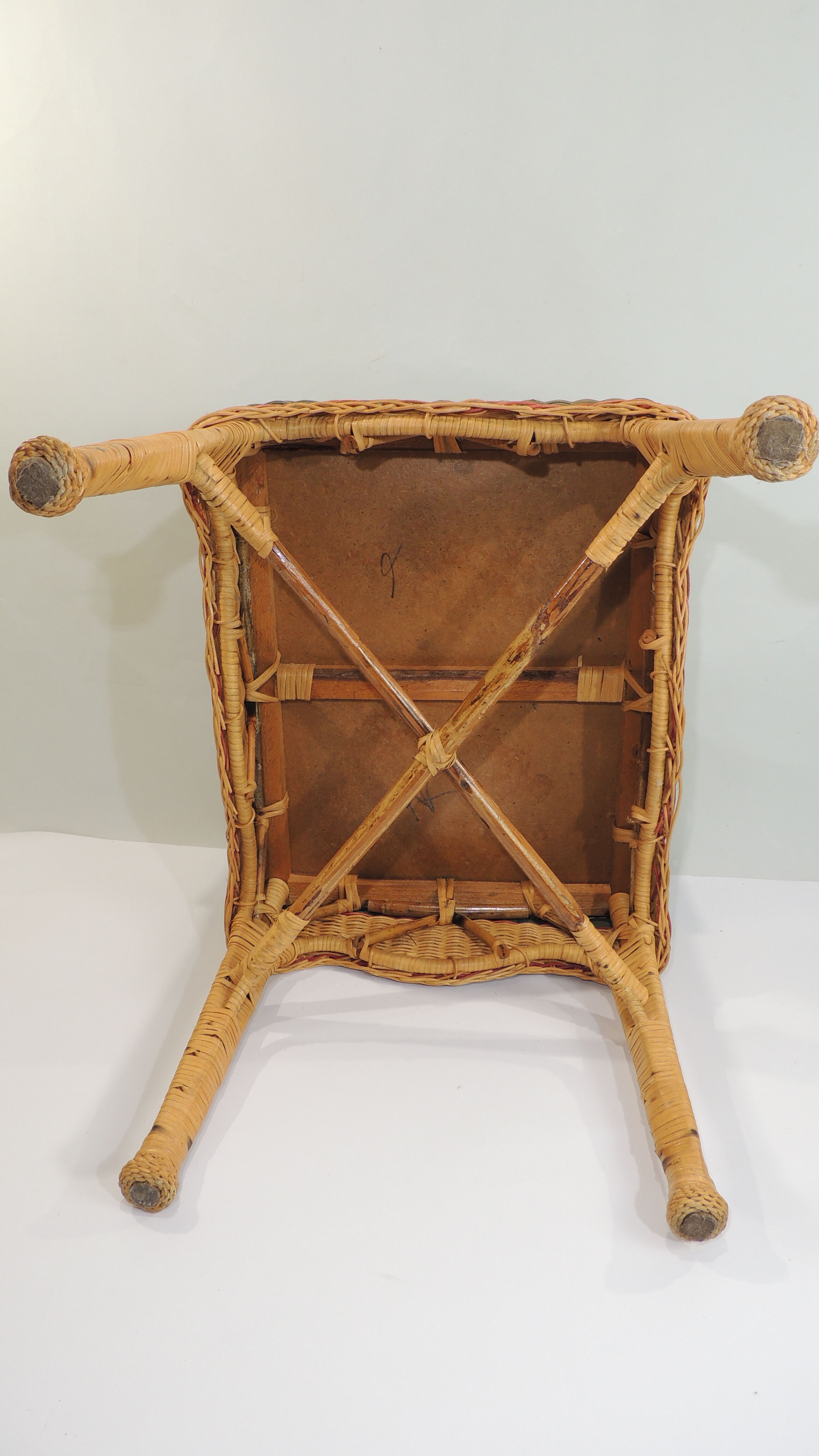 Rectangular woven wicker coffee table /Bamboo /rattan / vintage