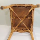 Rectangular woven wicker coffee table /Bamboo /rattan / vintage