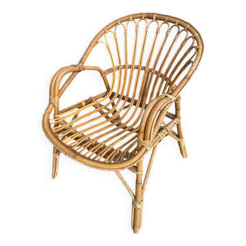 Fauteuil corbeille en rotin