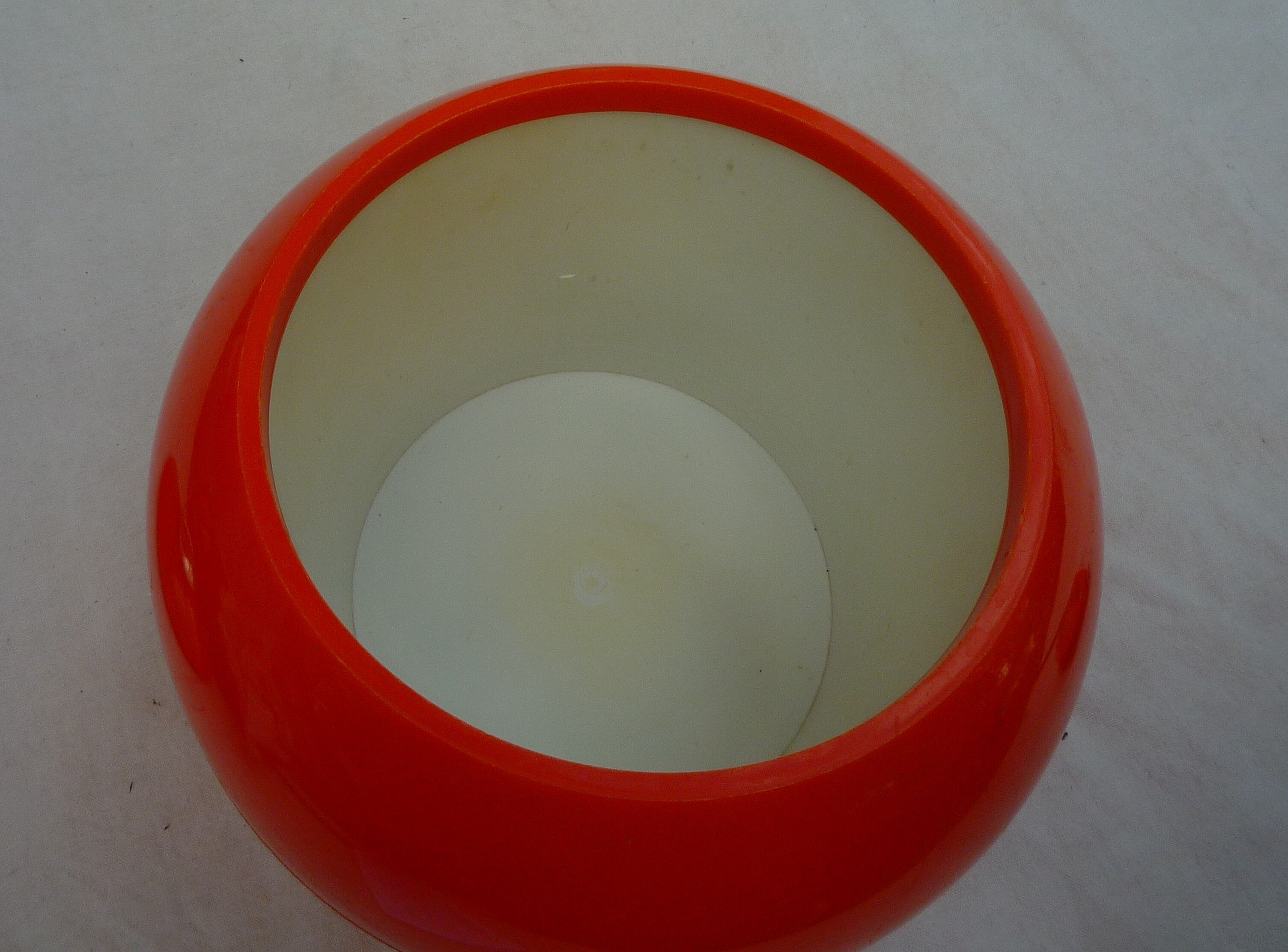 Orange ice bucket, vintage 70s