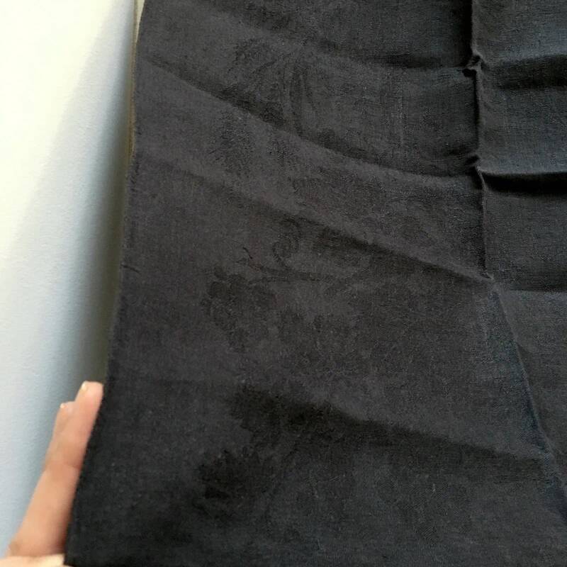 Old embroidered table napkin C C Black