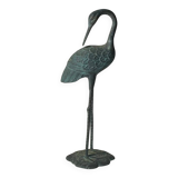Bronze crane sculpture