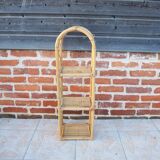 Ancienne colonne 3 étagères en bambou et osier