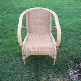 Old Light Wicker Armchair